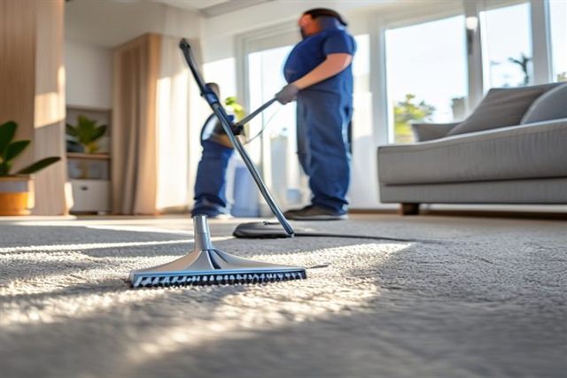 Carpet cleaning specialist at work in a Capitola home
